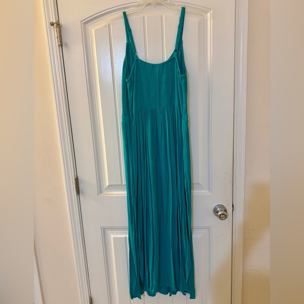 City Chic Turquoise Textured Maxi Dress Size 16W - Picture 2 of 3